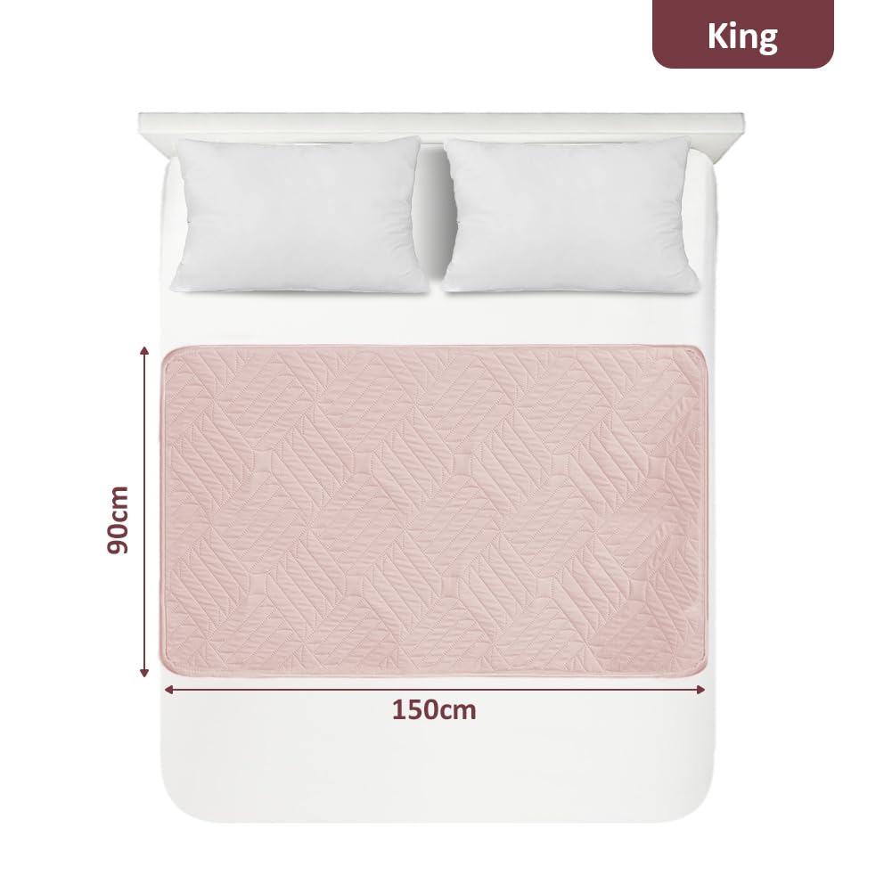 DUJUIKE Materassino Per Incontinenza lavabile, Traversa Impermeabile Assorbente, Protezioni per materassi per incontinenza, Riutilizzabili, Adatto ad adulti, neonati, anziani (Rosa, 90x150 cm)
