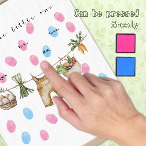 Image of Locally Grown Baby Shower Decoration, Gender Reveal Party Decorations Gifts Ideas, Baby Shower Party Supplies, Thumbprint Hanging Paintings(12x15in)