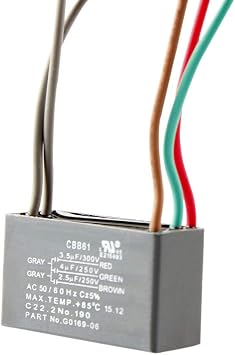 Ceiling Fan Capacitor CBB61 3.5uf+4uf+2.5uf 5 Wire 250V 300V AC