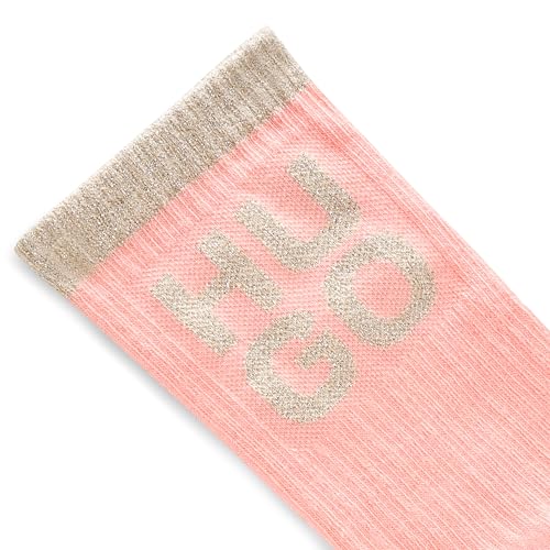 HUGO Women's 3-pack Shiny Logo Combed Cotton Socks4