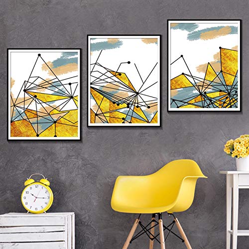 Affiches et impressions peinture sur toile nordique : décoration murale aquarelle abstraite 3x