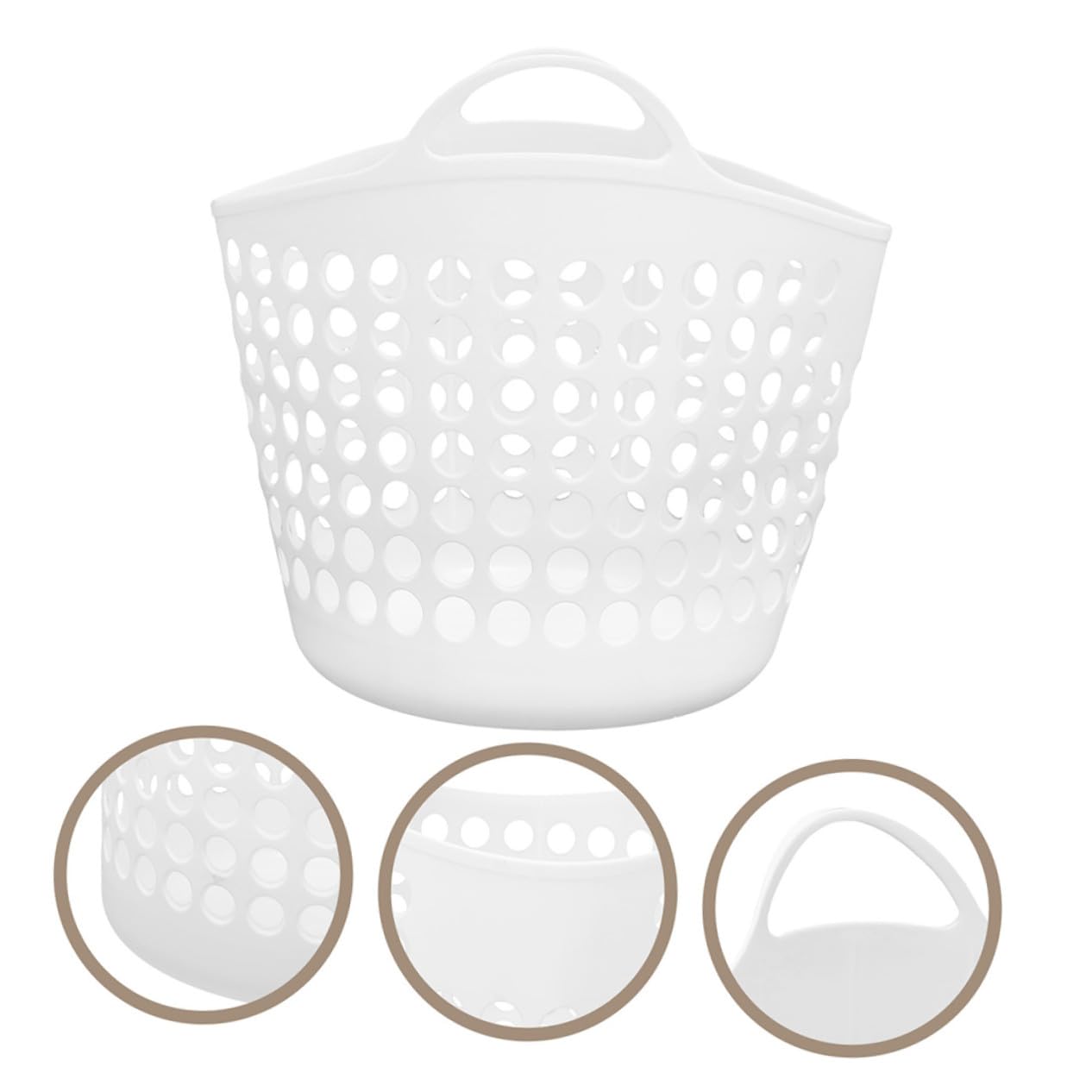 Cesto Portabiancheria Portatile 40l in Plastica Riutilizzabile Design Traforato Per Bagno e Camera, Capiente e Leggero Per La Raccolta Indumenti Sporchi