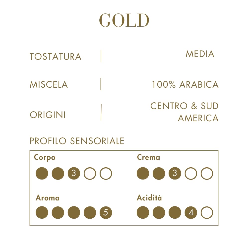 Miscela d'Oro GOLD - Capsule Compatibili Nespresso®* - 100% Arabica - 10 confezioni da 10 capsule (totale 100 Capsule) - Caffè aromatico