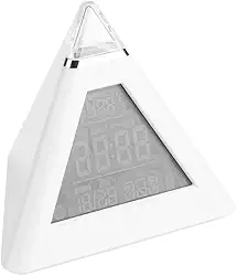 Despertador LCD, 8 músicas de alarme, tela grande, luz noturna que muda de cor, para carro, escritório, casa