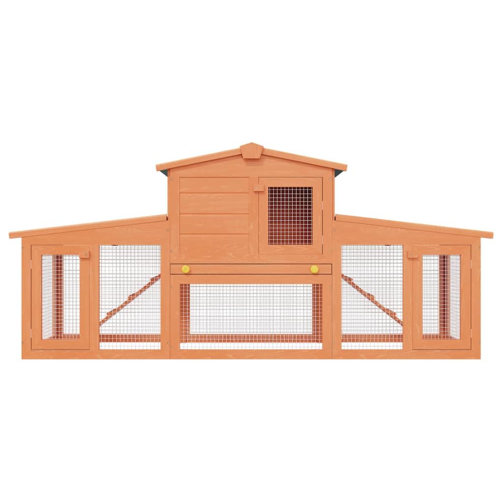 Conejera grande para animales pequeños con tejados de madera, resistente a la intemperie, jaula para animales pequeños, recinto para roedores con caño, ideal para conejos, conejos enanos y
