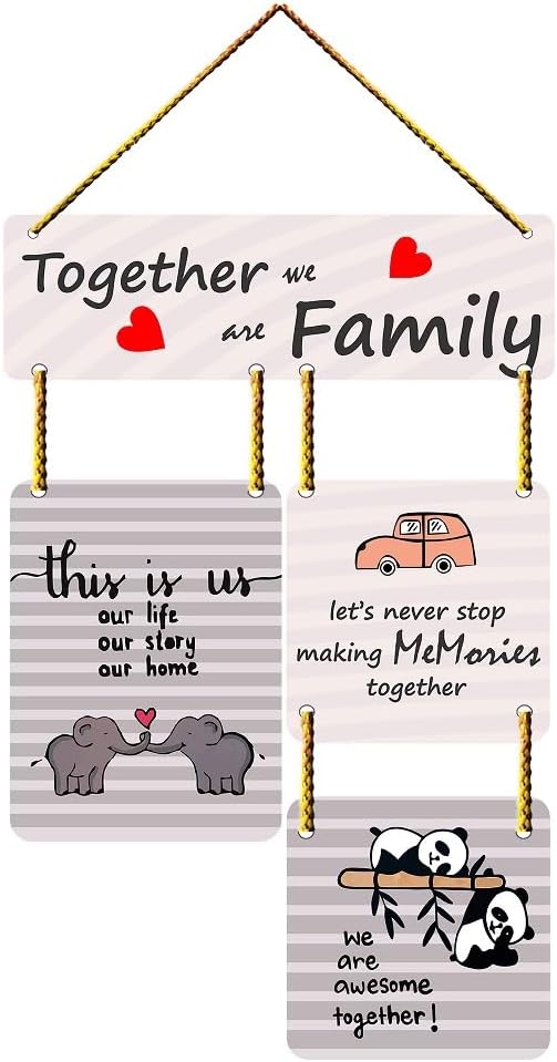 Positive Vibe Lifestyle Together Family Decorative Wooden Wall Hanger for Living Room Bedroom Home Decor Wall Decoration Office Gifts (WH2905)