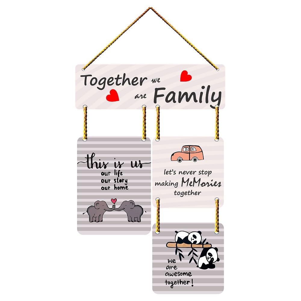 Positive Vibe Lifestyle Together Family Decorative Wooden Wall Hanger for Living Room Bedroom Home Decor Wall Decoration Office Gifts (WH2905)