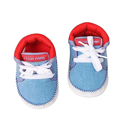 Image of Butterthief Unisex Baby Prewalking Shoes for Newborn Boys & Girls | Soft Sole Infant Bootie with Anti-Slip Bottom | Lightweight Cotton Footwear Early Walker Shoes (6-9 Months, 12 CM)