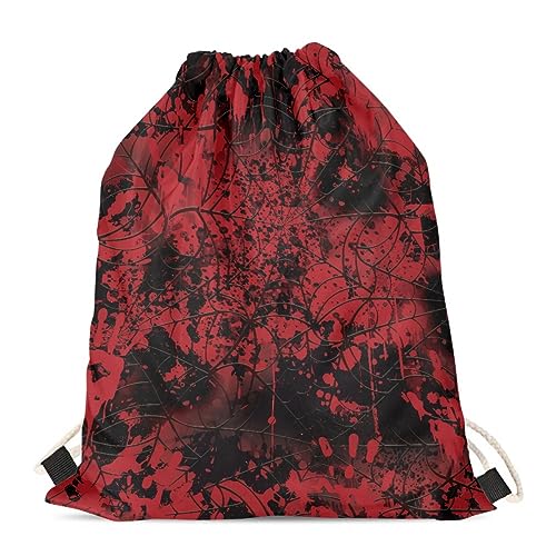 GLUDEAR Halloween Drawstring Bags Trick or Treat Party Candy String Sack Bags Shoulder Bag,Bloody Handprint4