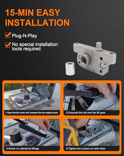 USTAR Roof Vent Lid Lift Gear Operator Mechanism Compatible with MAXXAIR Vent 10A20281K1 Rv Roof Vent Operator Mechanism for Automatic Rv Roof Vent Model 7000K to 8951K, and 4500K to 4900K