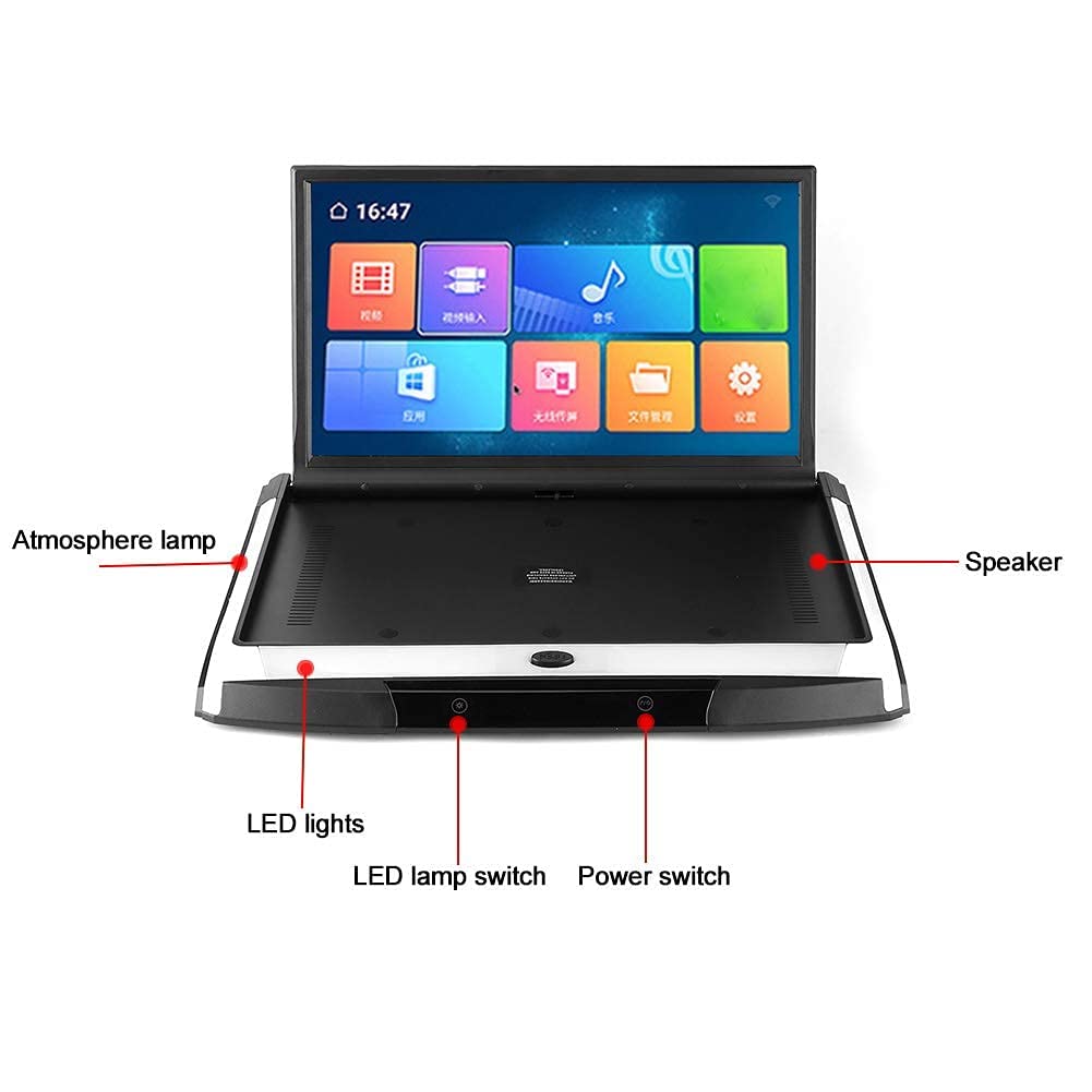 Monitor ribaltabile, monitor tetto per lettore tetto per auto 17,3 pollici 1080P, TV Bluetooth WIFI HDMI USB SD FM MP5 altoparlante, per Android 8.1