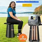 Extra Tall Portable Stool Collapsible Stool for Adults Heavy Duty Folding Stool Wider Seat Portable Seat Telescoping Chair for Camping, Parade, Sporting Event, Campfire Party - Image 4