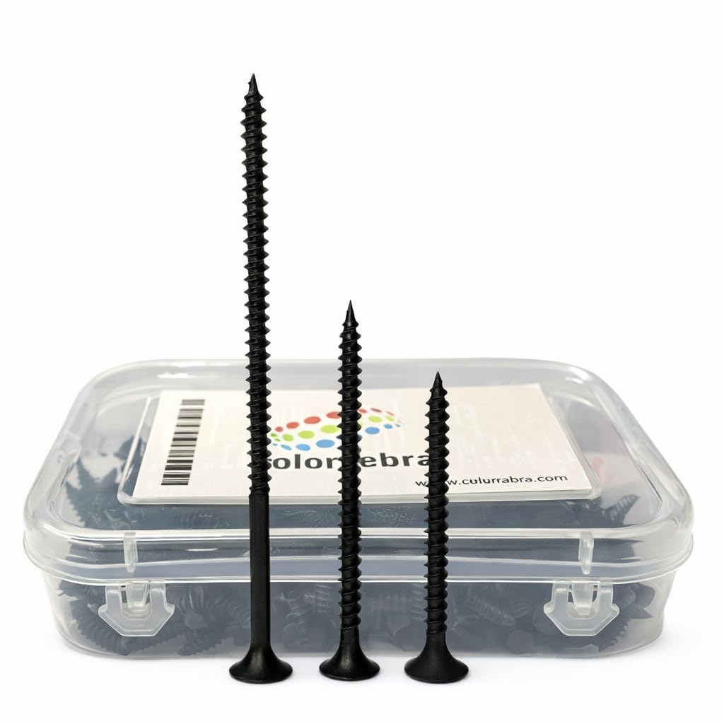 Color Zebra Assorted Drywall Screws | Sizes 1.5inch (38mm) / 2inch (50mm) / 3inch (75mm) | Pack - 150 pcs |