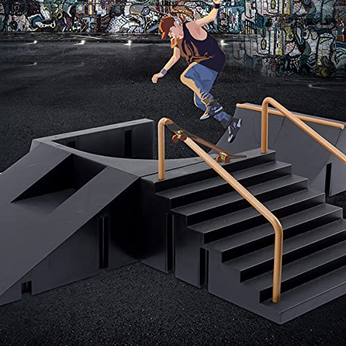 KETIEE Mini Finger Skateboard Ramp,Skate Park Deck Truck Board Ramp Kit,Fingerboard Rampe,Fingerskateboard mit Rampen,Fingerspielzeug Lernspielzeug Geschenke für Kinder