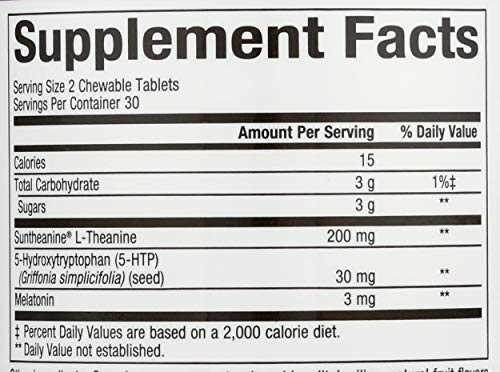 Stress-Relax Chewable Tranquil Sleep by Natural Factors, Sleep Supplement, Tropical Fruit Flavor, 60 Tablets