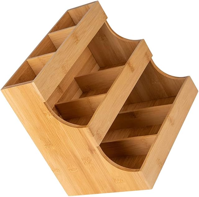 Angoily Wooden Tea Box Vertical Tea Bag Organizer Tea Bag Holder Wooden Tea Box Storage Chest Tabletop Tea Sugar Coffee Bag Dispenser for Home Office Cafe Storage Container