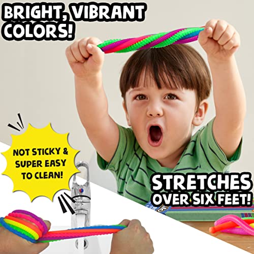 Bunmo Textured Stretchy Strings 6Pk | Calming & Textured Monkey Stretch Noodles | Sensory Toys For Autistic Children | Perfect Fidget Toys For Anxiety & Stress | Hours Of Entertainment #TOP3