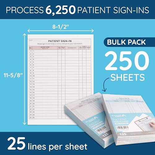 Image of Blue Summit Supplies 250 Patient Sign in Sheets, Carbonless 3 Part Forms with Peel Away Adhesive Labels, HIPAA Compliant for Privacy in Doctor, Medical, Dental Office, Burgundy Pink, 250 Pack