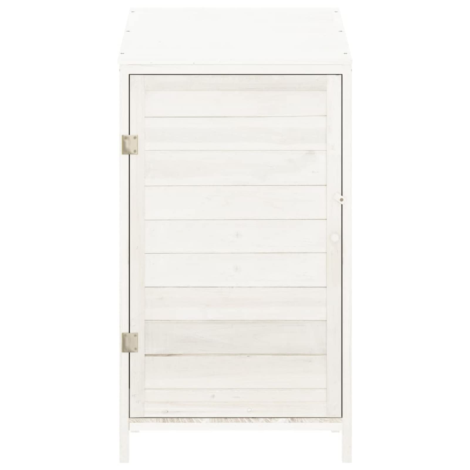 Szopa na narzędzia biała 55 x 52 x 112 cm lite drewno jodła szopa na narzędzia mała Outdoor Storage Shed