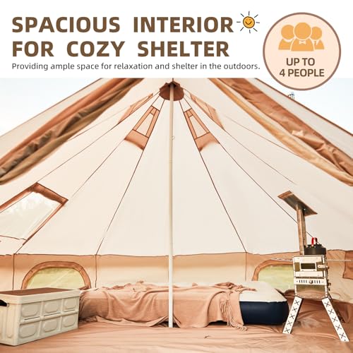 Carpa Bell para Camping Familiar 9.8FT Beige 4 Temporadas miniatura 2