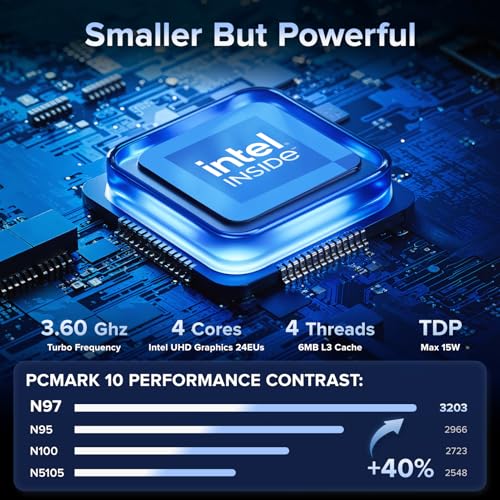 Image of KAMRUI Mini PC, Essenx E1 Mini Computer N95(up to 3.4GHz),16GB RAM 512GB SSD Micro Desktop PC Support Dual 4K Display, WiFi, BT4.2 for Business Home Office