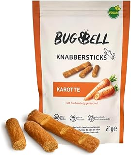 BugBell Softe Knabbersticks für Hunde 60g, Hundeleckerli, Pflanzlicher Hundesnack, Dog Treats, Kaustange für Allergiker geeignet, Ohne Zucker & Getreide product image