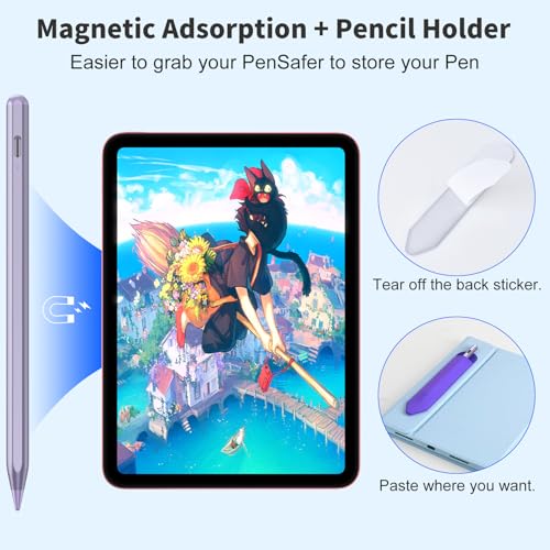 Image of COO Universal Active Stylus Pen for iOS, Android & Samsung Touch Screens | Smart Digital Stylus for Lenovo /Vivo /Mi /HUAWEI Tablets, iPhone /Samsung /Pixel Phones for Drawing&Writing, Purple