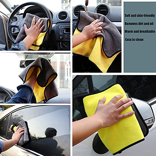 frdzsw Toalla Secado Coche,Paños de Microfibra para Coche,Toalla de Súper Bbsorbente,Paño Adecuado para Pulir el Coche para La Limpieza de Coches y Motos,600GSM,Set de 2