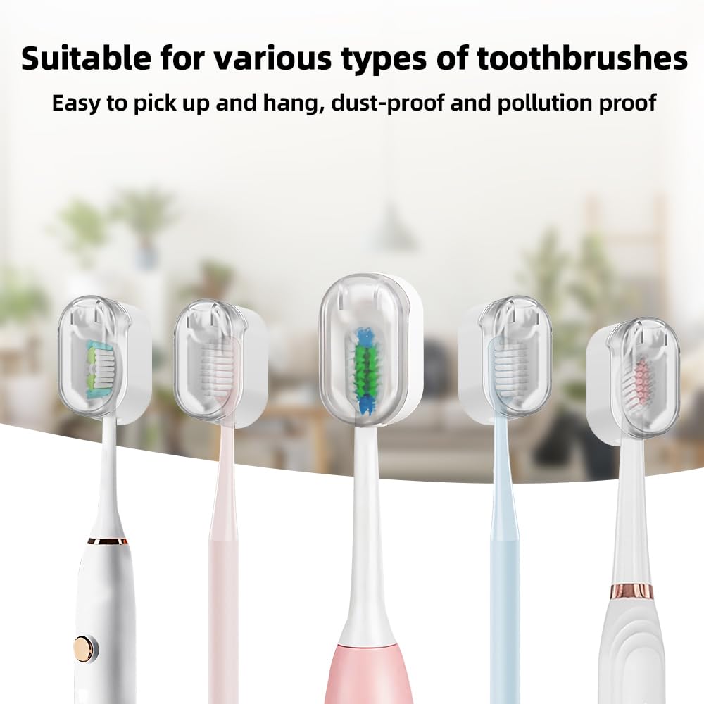 Porte-Brosse à Dents, Acier Inoxydable 304 Auto-adhésif Mural Anti-poussière Support pour Organisateur de Rangement pour Brosse à Dents(Noir, 6 Emplacements