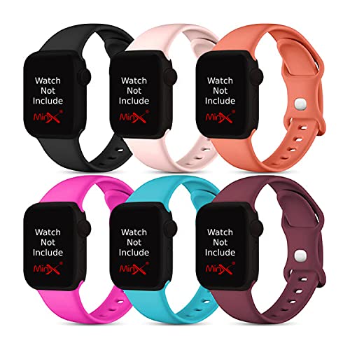 Image of MINX Smart Watch Strap Compatible for Apple Watch Band 38mm / 40mm / 41mm / 42mm / 44mm / 45mm / 49mm Series 8 /7 / 6 /5 / 4 /3 / 2 /1 SE Soft Silicone (Combo Packs)