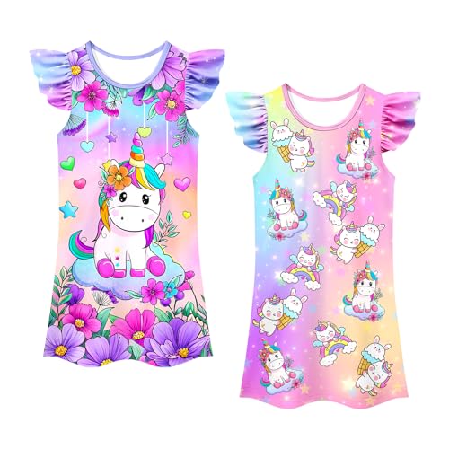 Kids Girls Princess Dress Gown 2pcs Toddlers Casual Wear Cute Dresses 3-8 Years