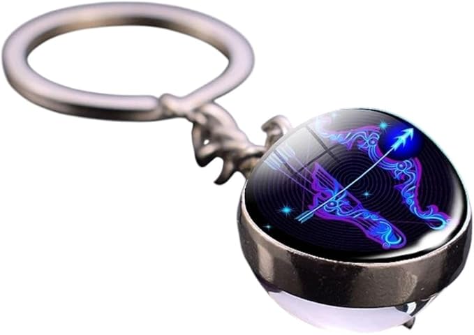 New 2026 12 Zodiac Sign Luminous Keychain Keyring Aries Taurus Gemini Cancer Leo Scorpio Constellation Key Chain Buckle Glowing Gifts Jewelry Fashion Accessories Creative Gift