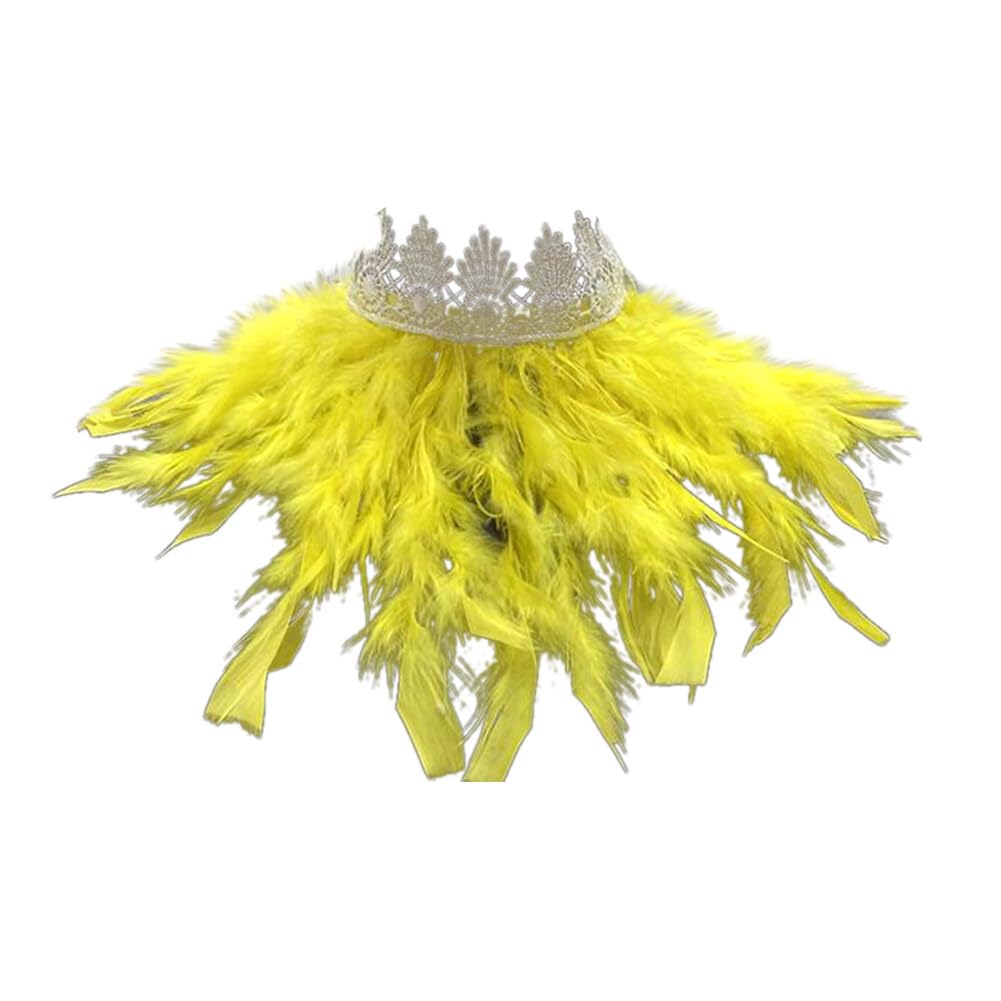 Uposao Feather Collar Shawl Feather Choker Cloak Natural Feather Collar Props For Cosplay Party Performance Model Walk Halloween Ball Feather Collar Shawl Props