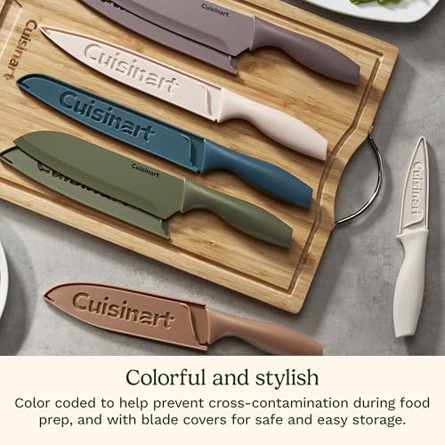 Image of Cuisinart Advantage 12-Piece Kitchen Knife Set,Professional Quality Nonstick Coated Stainless Steel Knives with Cover,Nonstick Color Coating for Easy Slicing, Ergonomic Hdls,G1022-12M, 8 inch (Pack of 6)