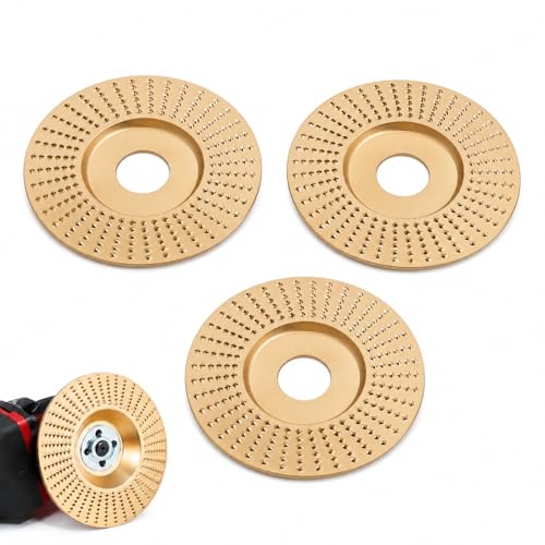 Image of 3 PCS Wood Grinding Disc Set for Angle Grinder,Tungsten Carbide Wood Carving Wheel Attachments for 4 inch&4.5 inch Grinders,Wood Shaping Sanding Polishing Grinding Disc Woodworking Surface Finishing (Flat)