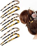 Lo que obtendrás: viene con 6 piezas de horquillas en forma de U estilo francés en 6 estilo leopardo clásico; Los elegantes patrones de caparazón de tortuga en este clip de horquillas para el cabello de acetato de celulosa duradero multicolor pueden adaptarse a la mayoría de las ocasiones, fácil de combinar con el color de tu cabello y peinados, también es bueno para compartir con tus hermanas y amigos cercanos