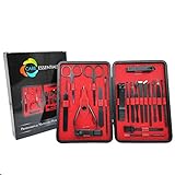 Care Essentials Nail Clippers Set| Professional Manicure Pedicure Kit| Durable Stainless Steel Nail Care Tools| Portable Men Women Gift Travel Home Purse Personal Grooming Beauty Mani-Pedi (Red)