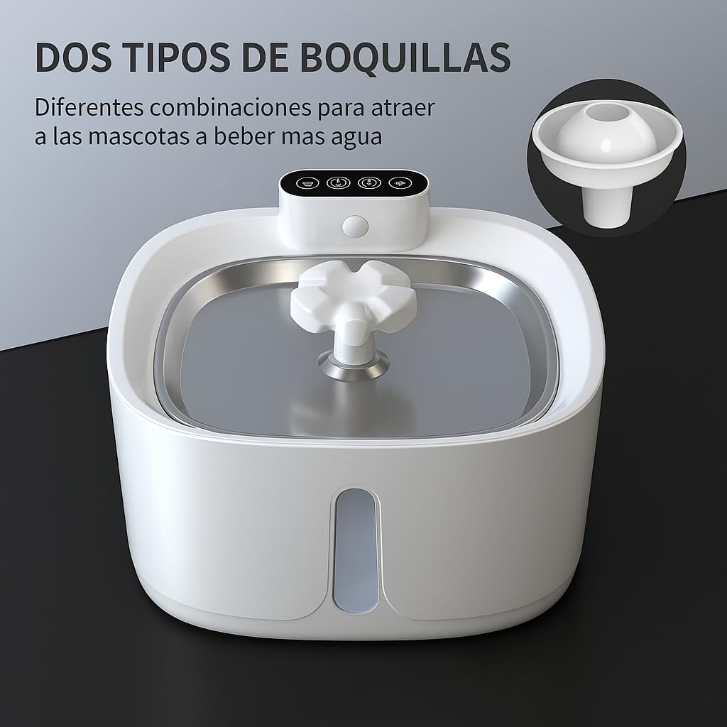 Wasserbrunnen für Katzen, Hunde und andere Haustiere, 3,2 l, automatischer Spender mit Sensor, mehrfache Filtration, wiederaufladbar, USB, leise