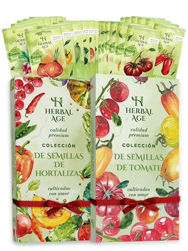 26 Variedades De Jardín Plantas – 5,600 Semillas Para Huerto Cultivar De Verduras y Tomates: Tomate Cherry, Zanahoria, Cebolla – Jardinería En Casa Interior y Exterior, Regalos Para Hombre y Mujer