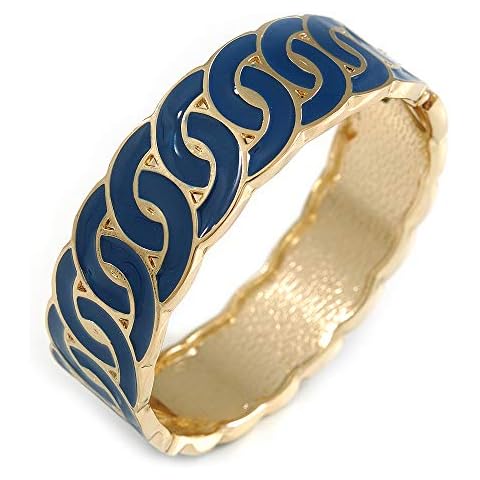 Avalaya Blue Enamel Gold Tone Bangle Cover