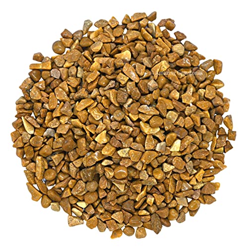 Image of Yellow Jasper Crystal Chips Aquarium Gravel Rocks - Amethyst Chips Bulk Fish Tank Gravel, Small Tumbled Stone Chips and Tiny Crystals for Decoration (Natural AAA Grade Gemstones)