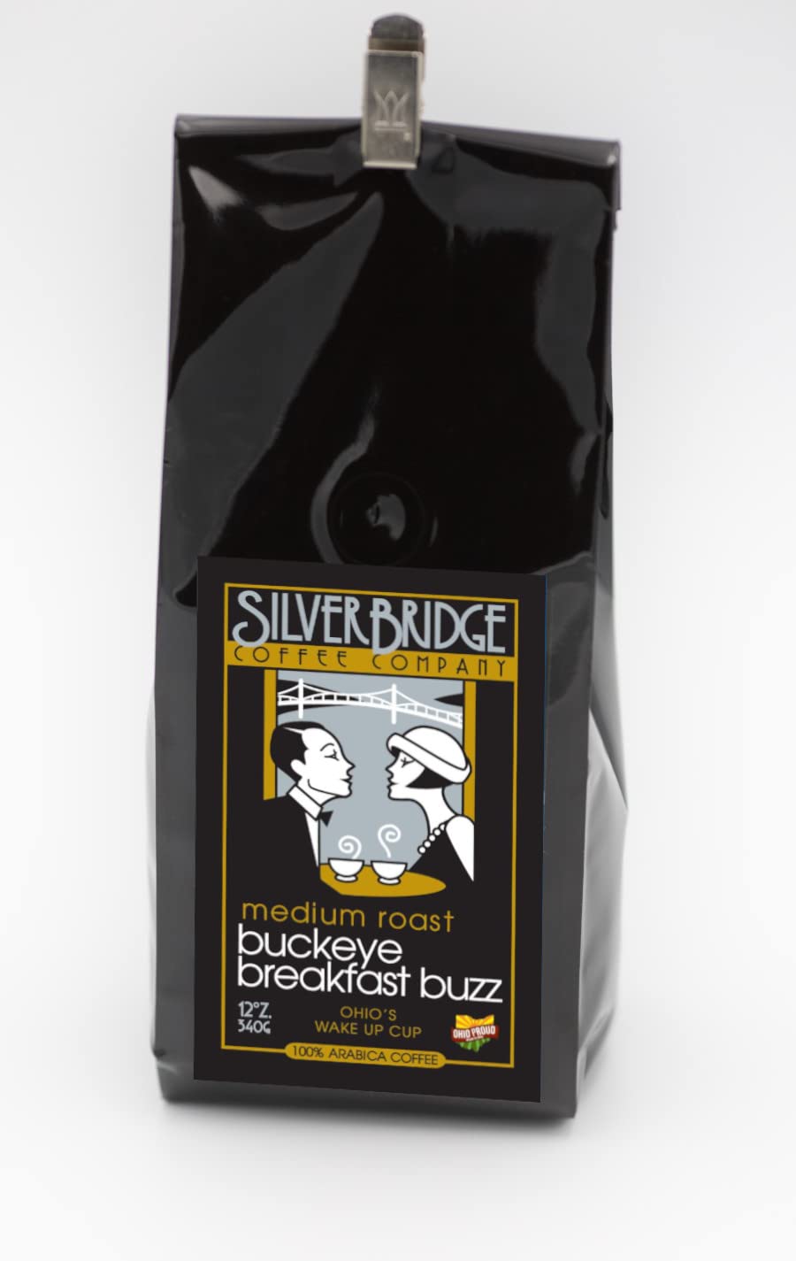 Silver Bridge Coffee Company Regular Coffee Buckeye Breakfast Buzz | 12oz Specialty Coffee | Medium Roasted Smooth Breakfast Blend | A Wake Up Cup