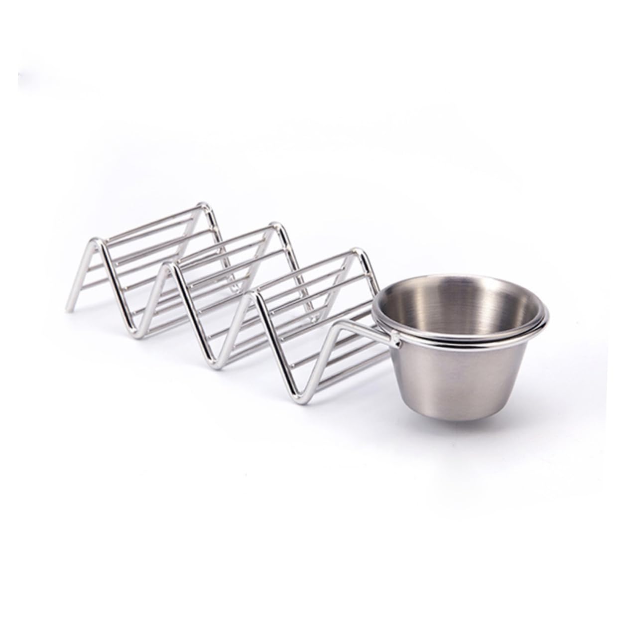 KICHOUSE 304 Mexican Food Taco Stand Rack 304 Stainless Steel Tray Taco Rack Taco Shell Stand Holders