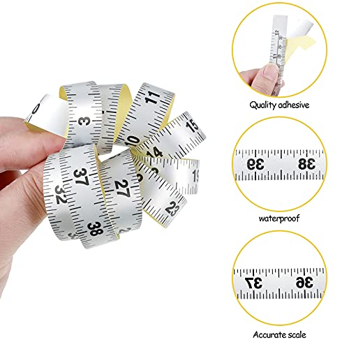 4 Size Workbench Ruler Adhesive Backed Tape Measure Waterproof Sticky Measuring Tape In 60 Inches/ 152 Cm, 24 Inches/ 61 Cm, 12 Inches/ 30 Cm, 40 Inches/ 101 Cm Ruler For Work #TOP2