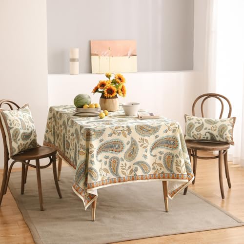 patdrea Designer Vintage French Rectangle Table Cloth,Italian Floral Wrinkle Free Farmhouse Tablecloth,Decor Table Cover for Kitchen Dining,Christmas,Tea Party,Thanksgiving,55"x87"-Lysaniya by patdrea - Image 7