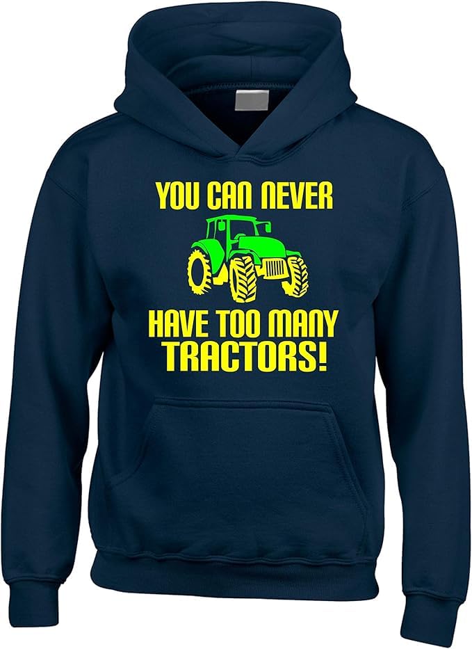 Sweat à capuche unisexe avec inscription humour tracteur vêtement bleu taille S