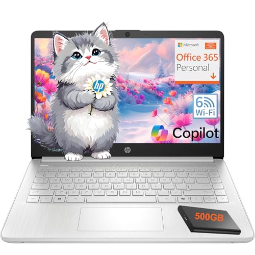 HP Essential Laptop Computer for Home and Student with Office 365, 2026 Edition, 128GB Storage-...