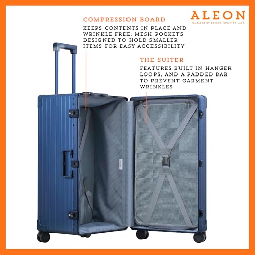 All Aluminum Lightweight 30" Premium Luggage with Suiter, Hardshell Checked Suitcase w/Spinner Wheels, TSA-Approved, Heavy Duty Roller for International Travel and Business Flight (Sapphire)3