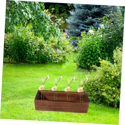 Pot de fleurs balcon en bois rustique vintage de 30 cm pour décoration - 4