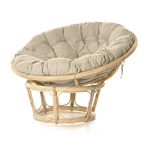 POLTRONA IN RATTAN NATURALE CON CUSCINO